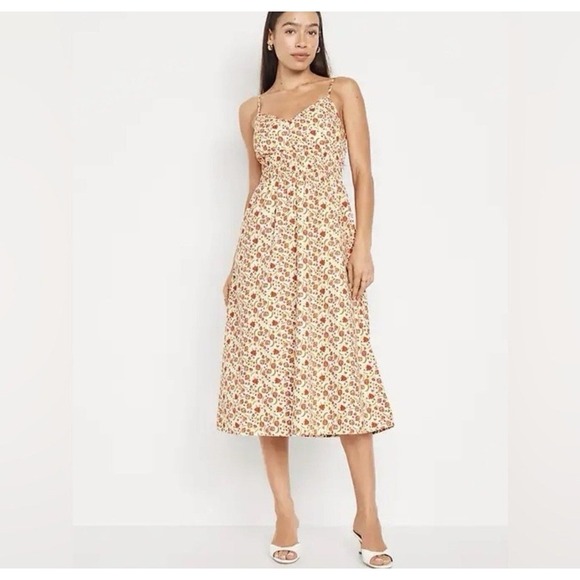 Old Navy Dresses & Skirts - Old Navy Cami Garden Floral Babydoll Garden Midi Dress Cottagecore Feminine Sz M